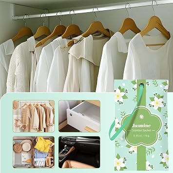 Jasmine Wardrobe Fresheners, 14 Pack Scented Sachets