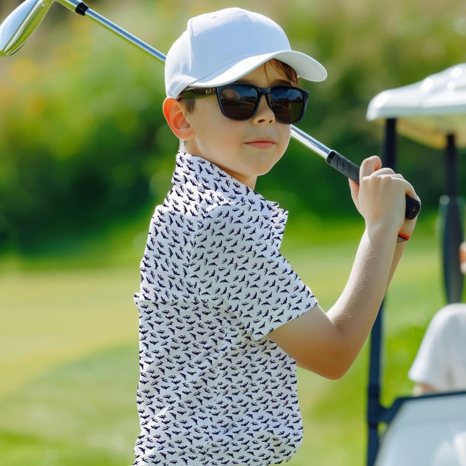 M MAELREG Boys Polo Shirt Short Sleeve Performance Dry Fit Stretch Funny Print Active Casual Collared Golf Shirts for Boy - Image 3