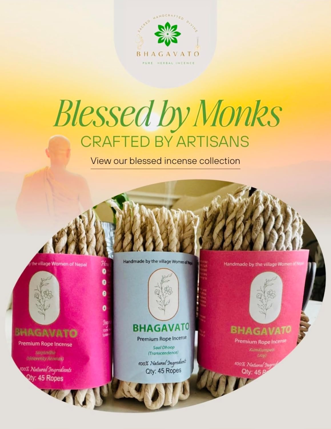 Handmade Himalayan Rope Incense,Eco-Friendly, Aromatic Ambiance, Healing, Purification, Made from Pure Himalayan Herbs (Bundle of 9)