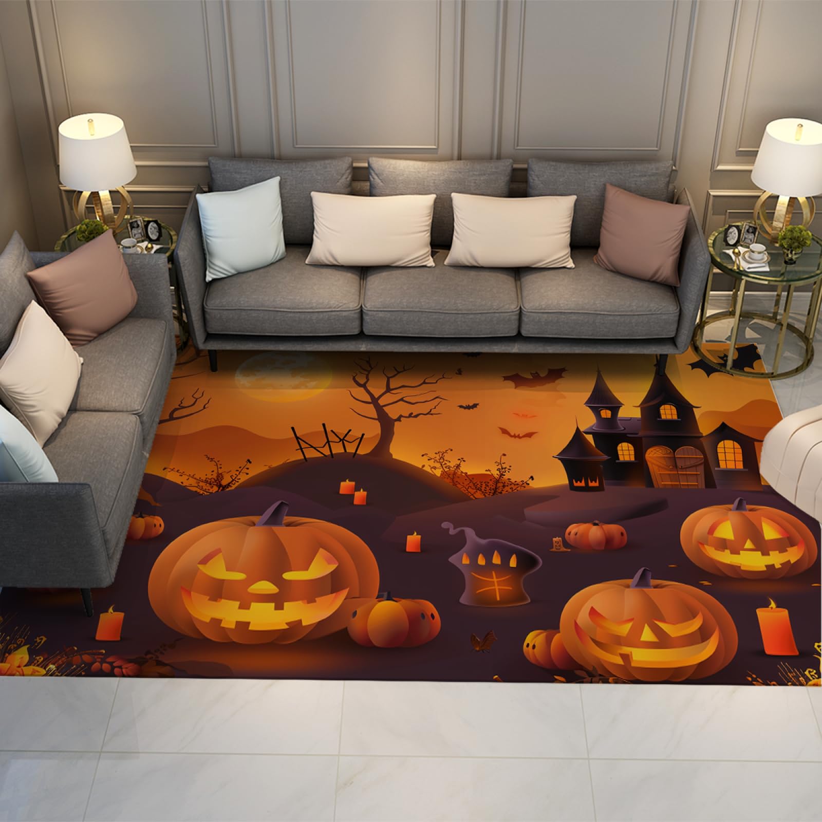 Tapis de nuit d'Halloween 80x120cm pour salon