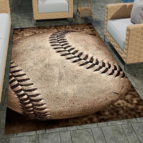 Vista 8 de Alfombra de béisbol personalizada, alfombra de béisbol sucia, alfombra de béisbol para baño, tapete de área de juego de béisbol para niños, sala