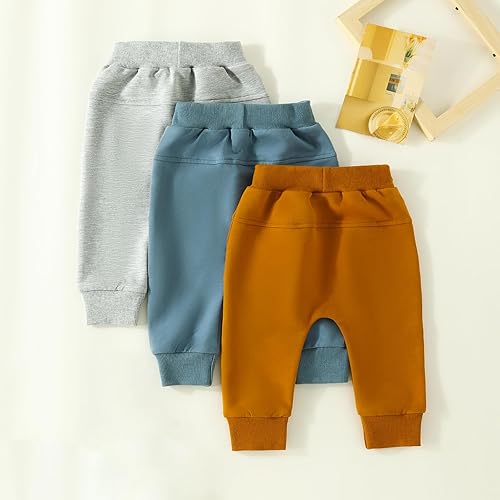 Miniatura 3 de Pantalones de bebé para niños, pantalones harén para niños, pantalones deportivos casuales de color sólido, pantalones deportivos con bolsillo,