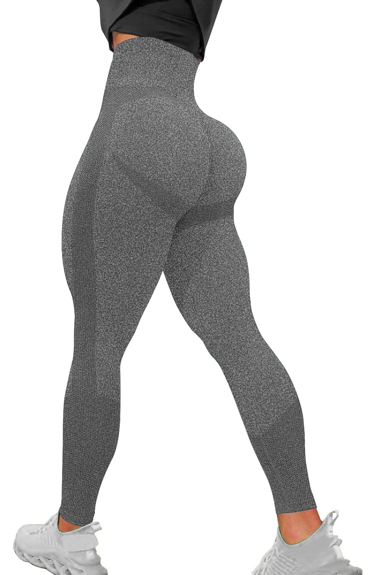 Vozobi Tiktok Trending Leggings Women's High Waist Smile Contour Booty Leggings Scrunch Butt Lift Workout Seamless Yoga Pants — view 63
