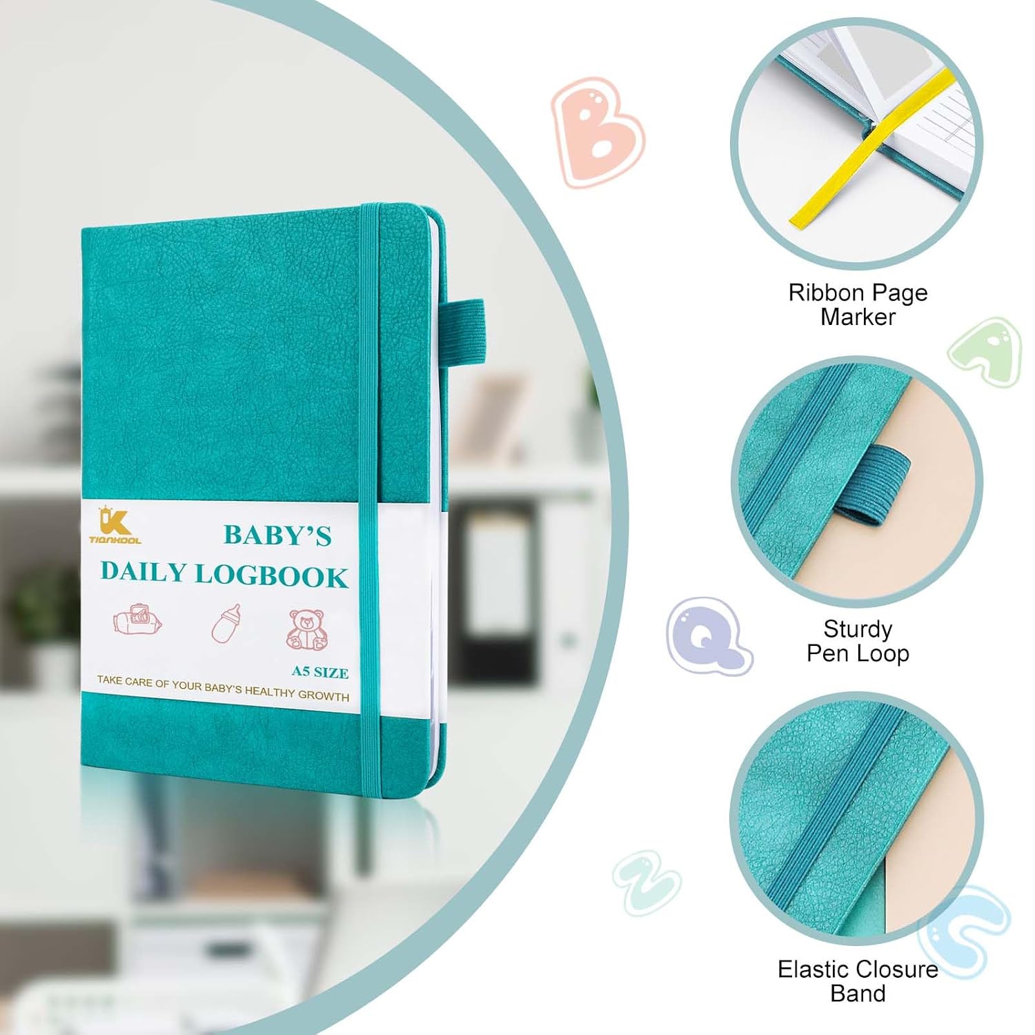 Baby’s Daily Care Planner – A5 Newborn Baby Log Book for Tracking Daily Routine, 152 Easy-to-Use Pages to Monitor Nursing, Sleep, Feeding, Diapers, Pumping, and More – Green