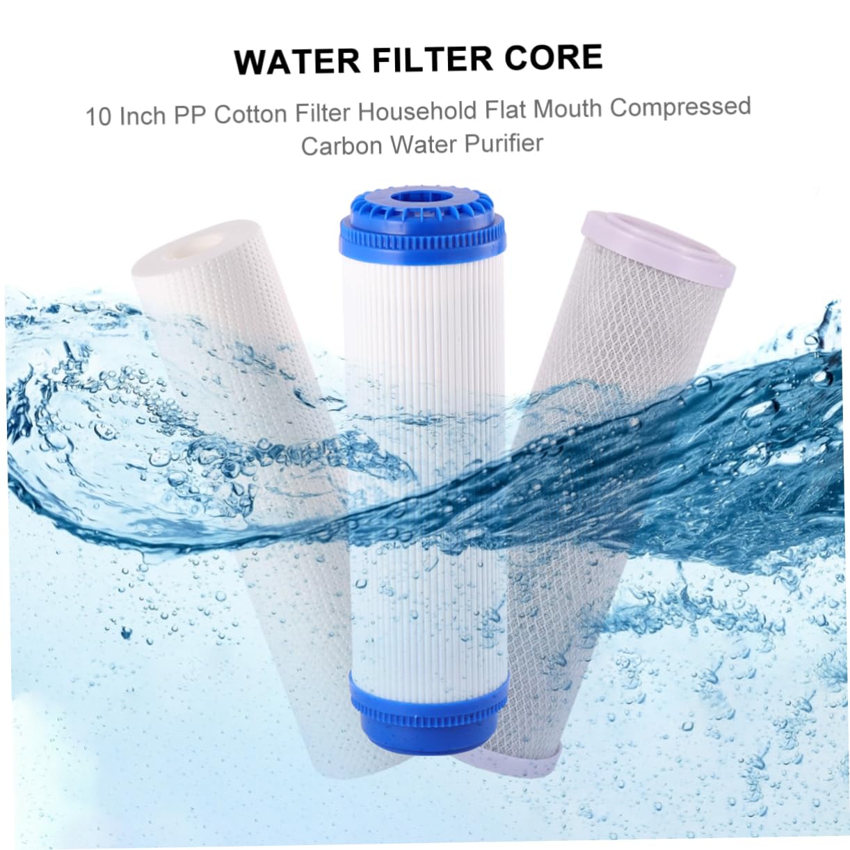 Filtro de Agua de Polipropileno y Carbón Activado para Purificador | Recambios para Filtros Agua, Caudal Amplio, Cartucho Reemplazable, Uso Doméstico, Formato