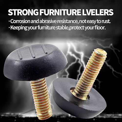 Miniatura 5 de M6 Furniture Lvelers - Niveladores de patas de mesa, 8 piezas de tornillo de nivelación en muebles, ajustador de pie, mini pies ajustables para