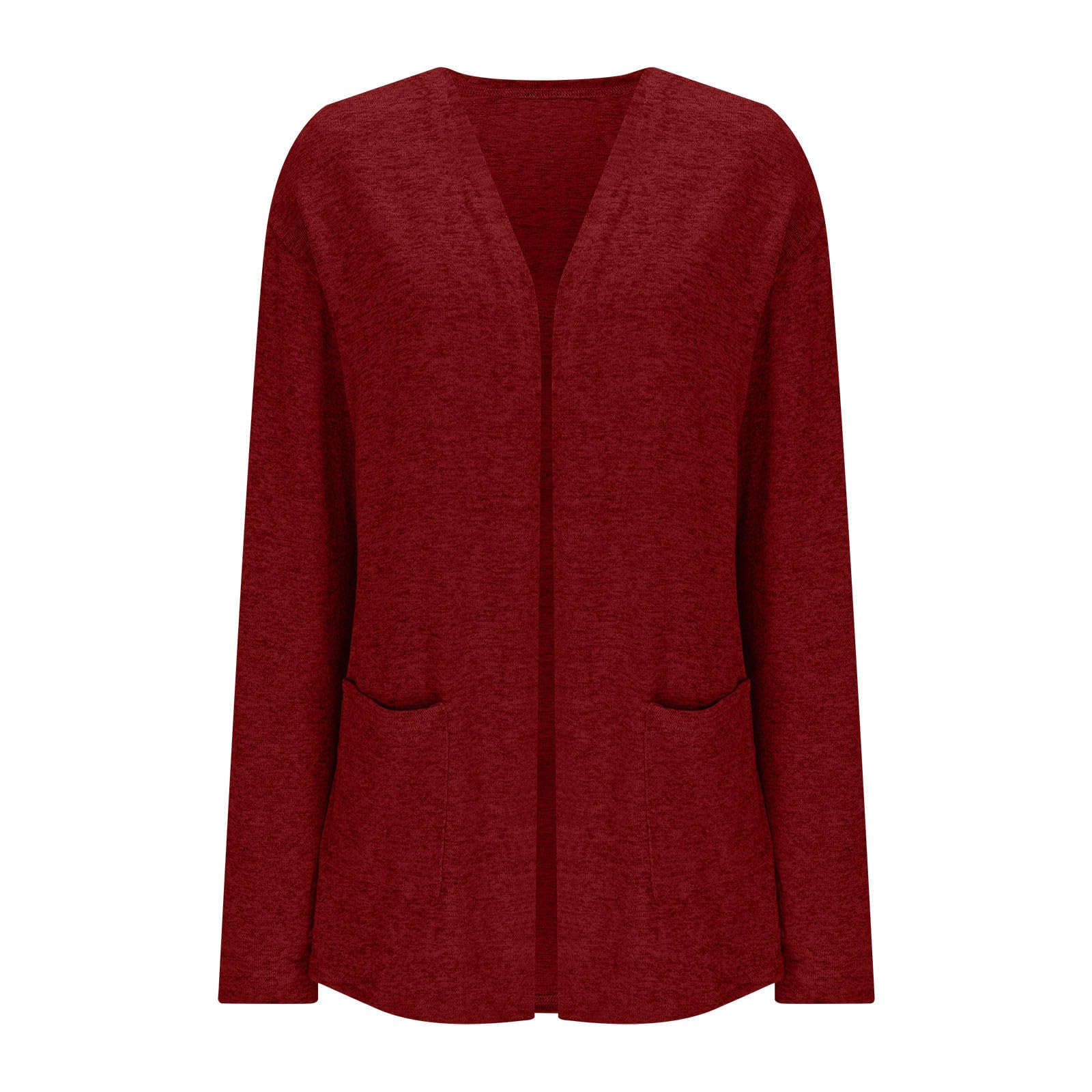 Cardigan Donna Morbido a Maniche Lunghe Maglione Leggero Aperto sul Davanti | Tessuto morbido e piacevole sulla pelle, comfort quotidiano, vestibilità comoda, ideale per casa ufficio e tempo libero