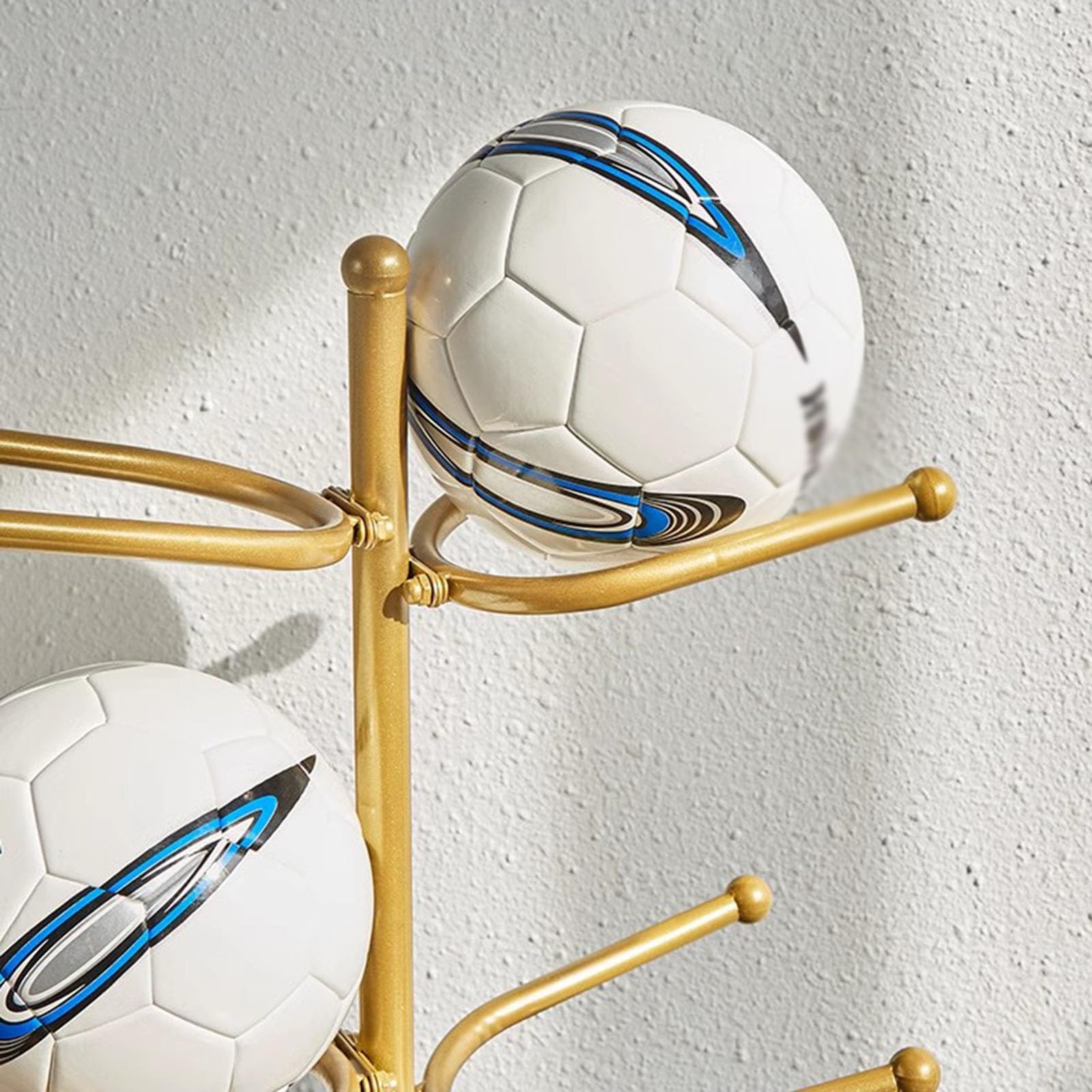 Aufbewahrungsregal für Sportbälle, 5 Etagen, vertikal, freistehend, für Schulen, Fitnessstudios (Weiß, 128 x 43 x 25 cm), Weiß, 128 x 43 x 25 cm