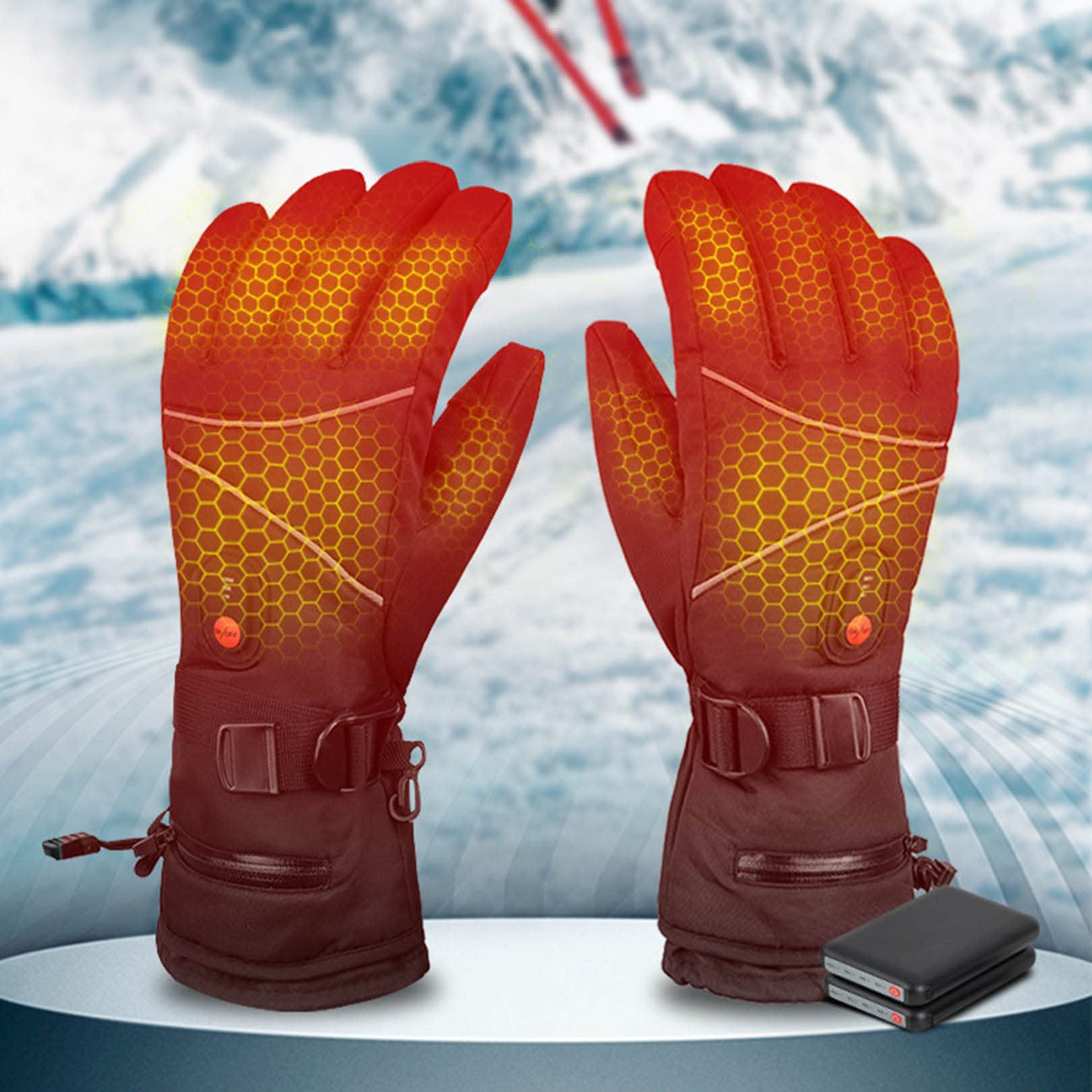 Heated Gloves For Men SAVIOR HEAT Rechargeable Heated Gloves - Battery Powered, Touchscreen, Windproof Electric Heating Gloves With Touch Screen