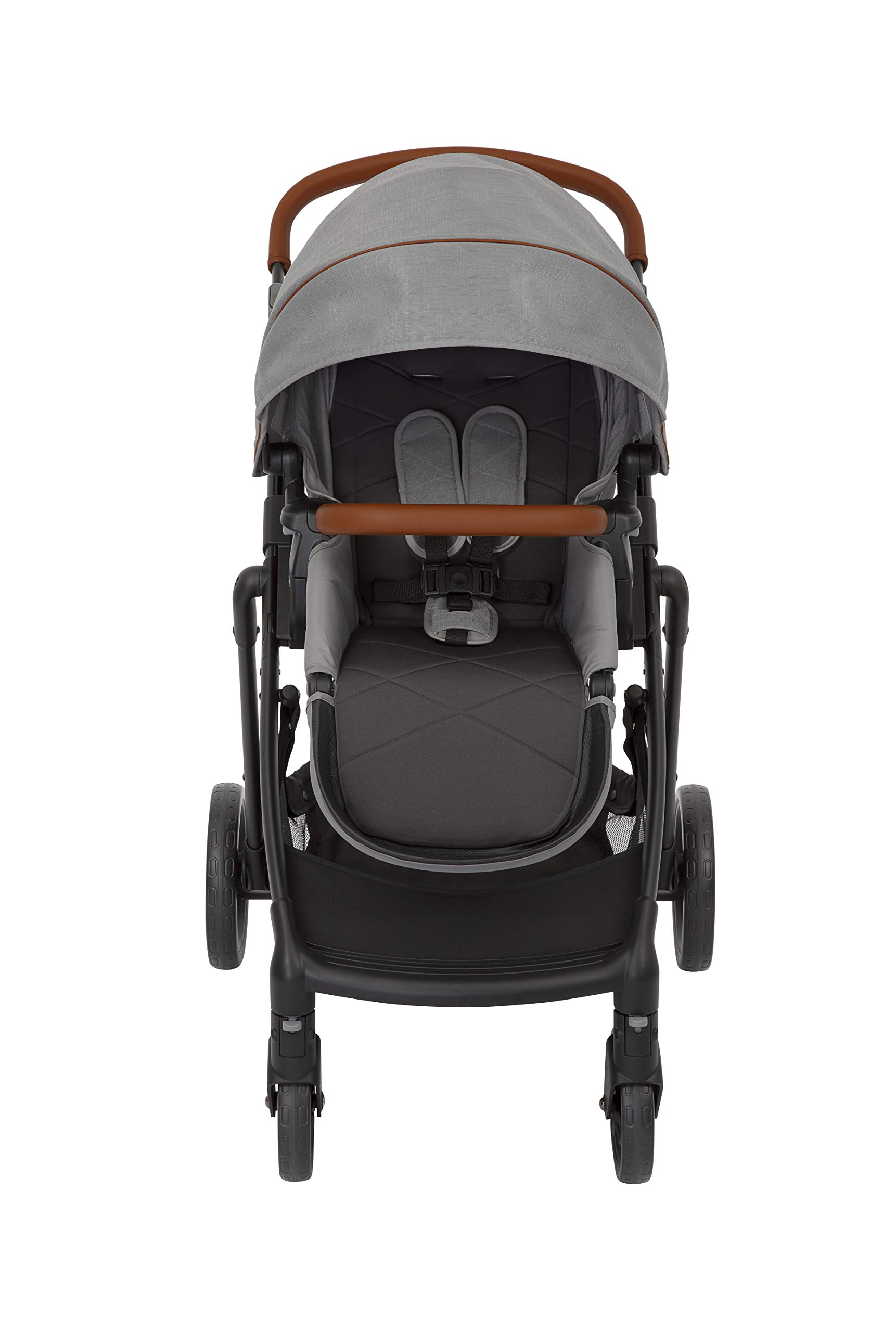 Graco Near2Me - Cochecito (desde el nacimiento hasta los 4 años aprox. 0-22 kg) con función de ajuste de altura Slide2Me, saco de lujo y protector de lluvia, gris