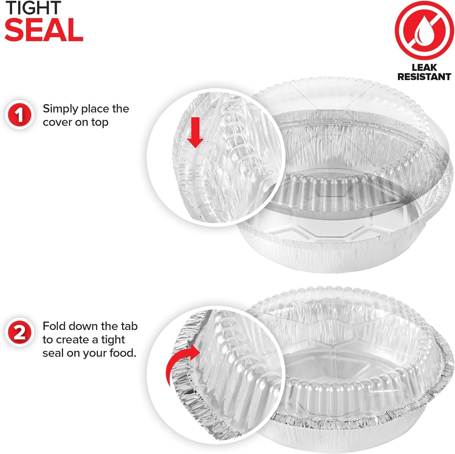 Vassoi Alluminio Con Coperchio - 40 Pezzi 17.8cm Per Forno E Congelatore - Foto 12