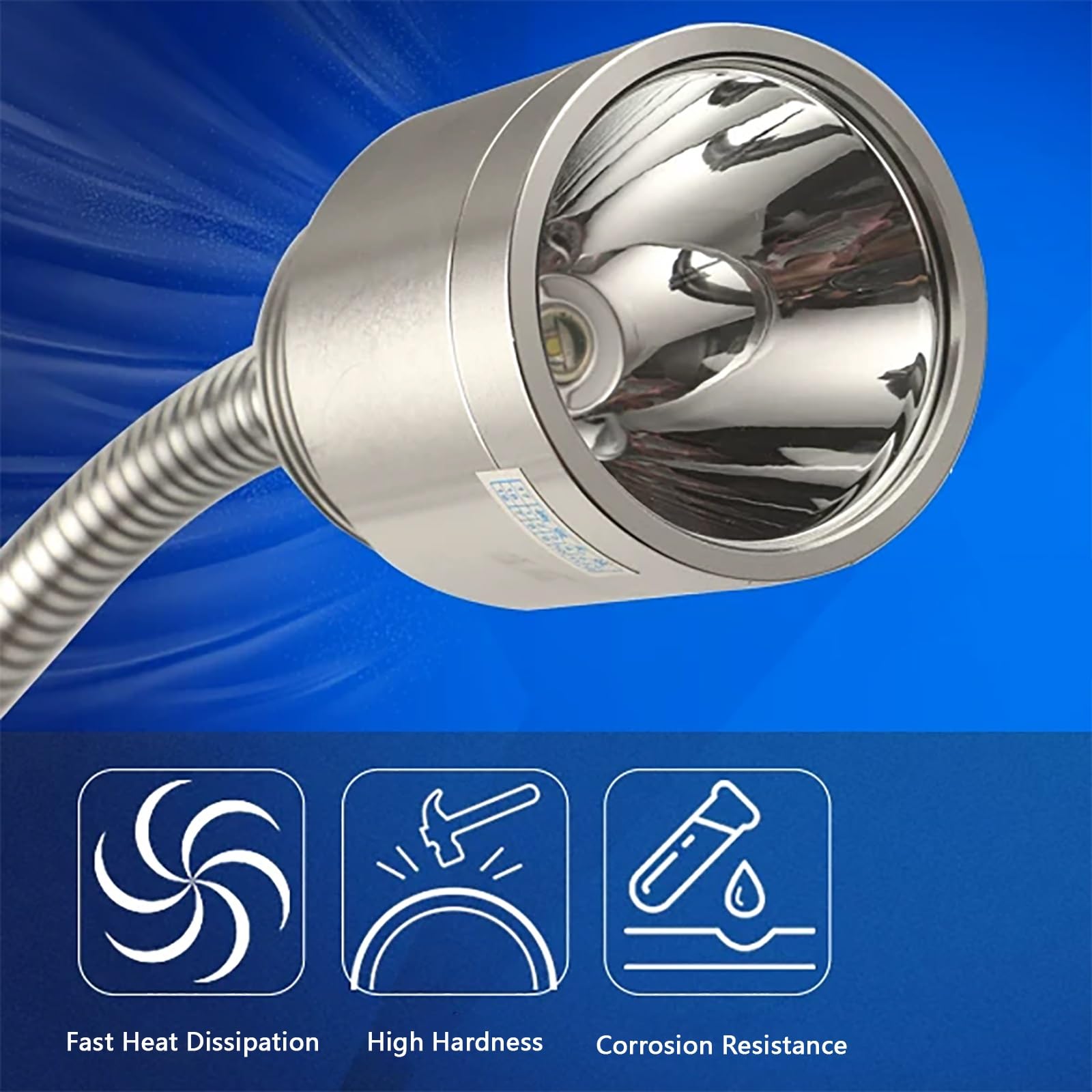 Lampada da Lavoro da 5W con Collo D'oca Flessibile, Lampada Per Officina Meccanica, Illuminazione Industriale da Banco con Fissaggio a Vite(24-36V)