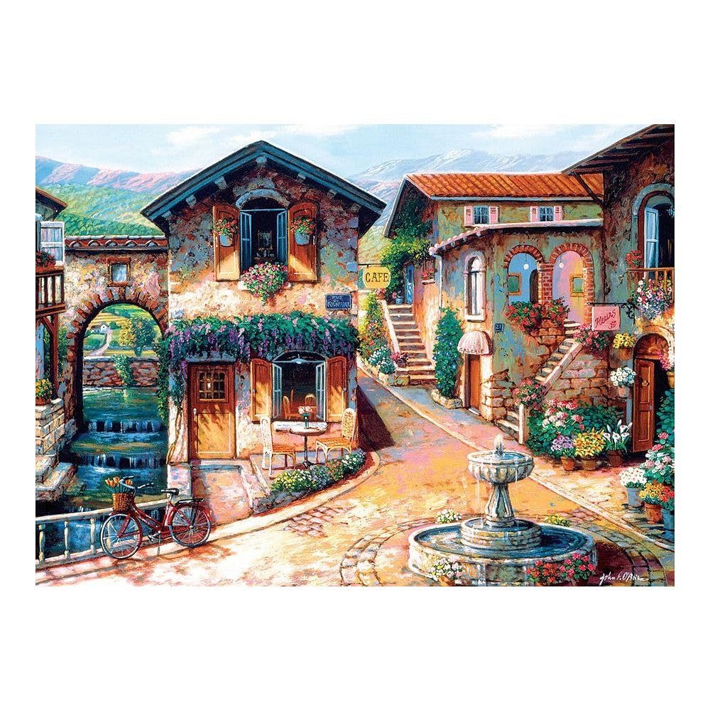 Cobble Hill Puzzle da 1000 pezzi, città costiera al tramonto, poster campione incluso, 67,6 x 48,9 cm