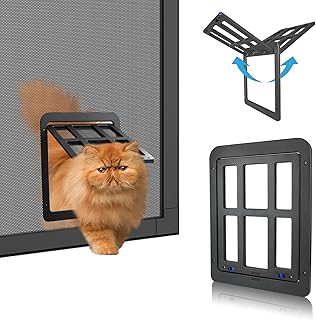 Billionchains Mosquitera para puerta corredera, cierre automático, para puertas mosquiteras, adecuada para gatos y cachorros, color negro