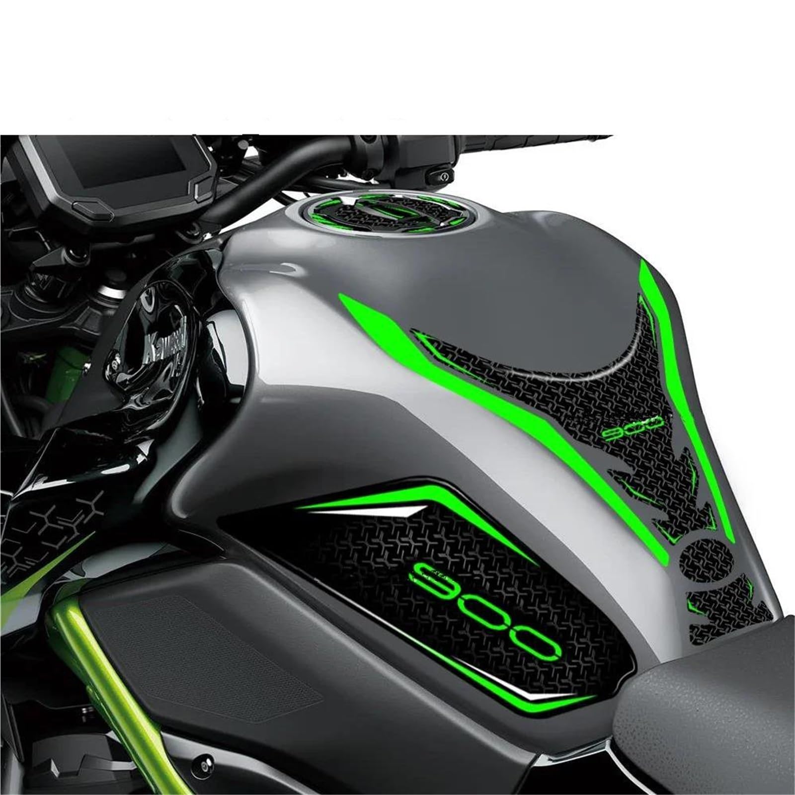 Motorradaufkleber Für Seitlichen Tankschutz Für Kawasaki Für Z900 Für Z 900, Harz-Tankschutz, Aufkleber, Knieschoner Tankaufkleber(Schwarz)