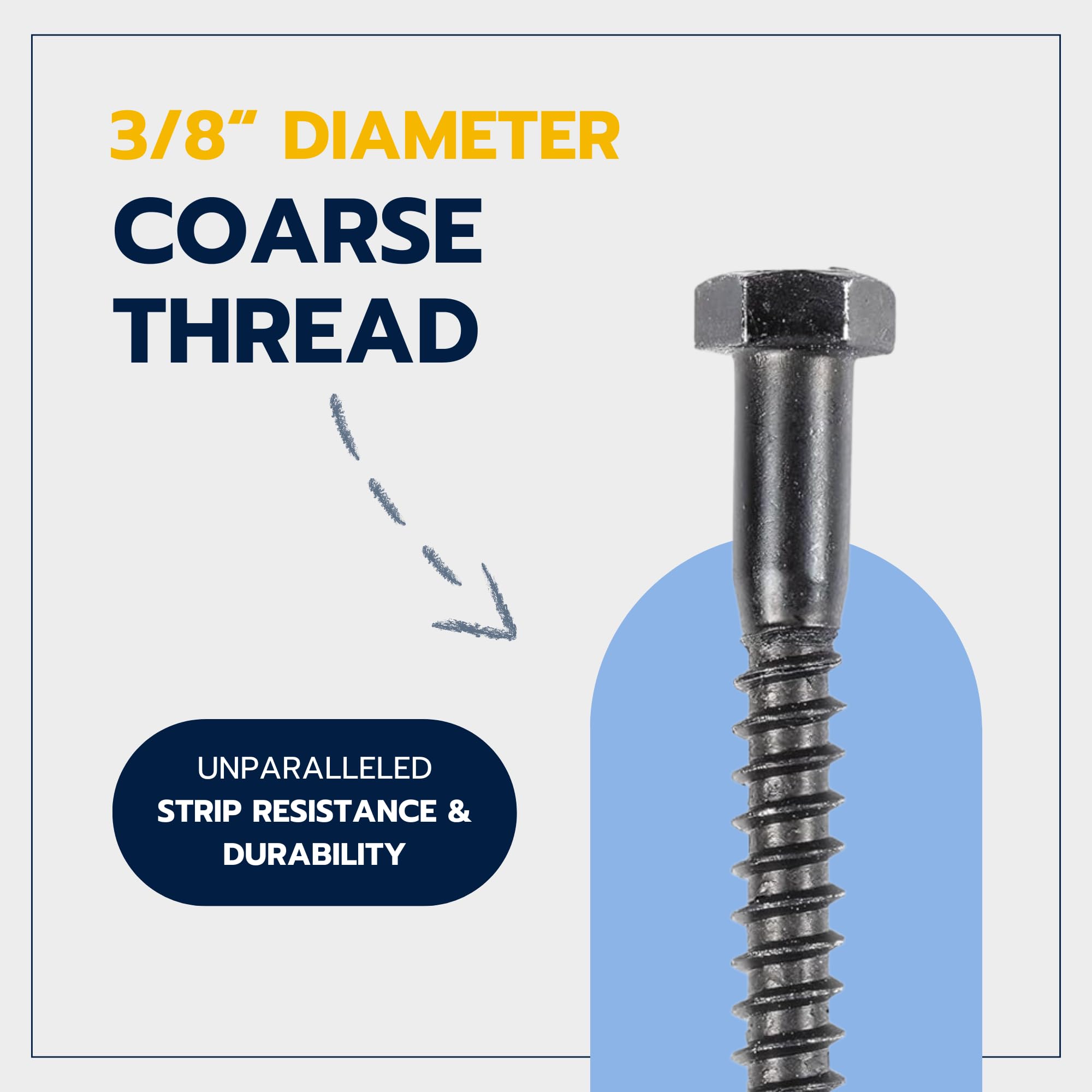 Lag Screws - 50 Pack, Black Ruspert Coating -5 Lag Screws - 50 Pack, Black Ruspert Coating -5
