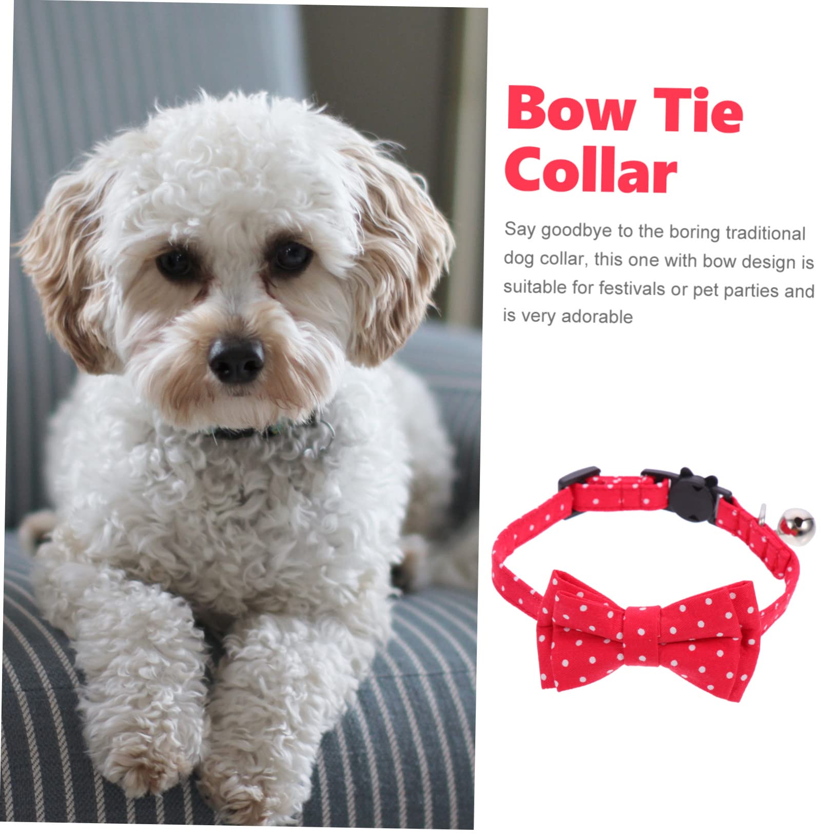 Sosoport 5stücke Verstellbarer Hundehalsband Mit Abnehmbarem Fliegen-Design Und Glöckchen Für Kleine Hunde Und Katzen Aus Hochwertiger Für Feste Und Tägliches Tragen
