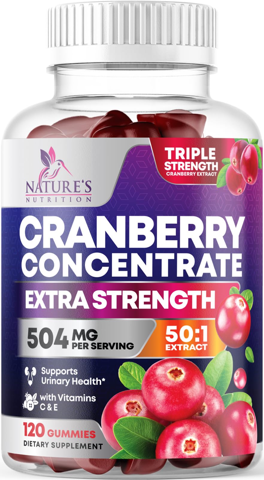 Nature's Nutrition Cranberry Extract Gummies