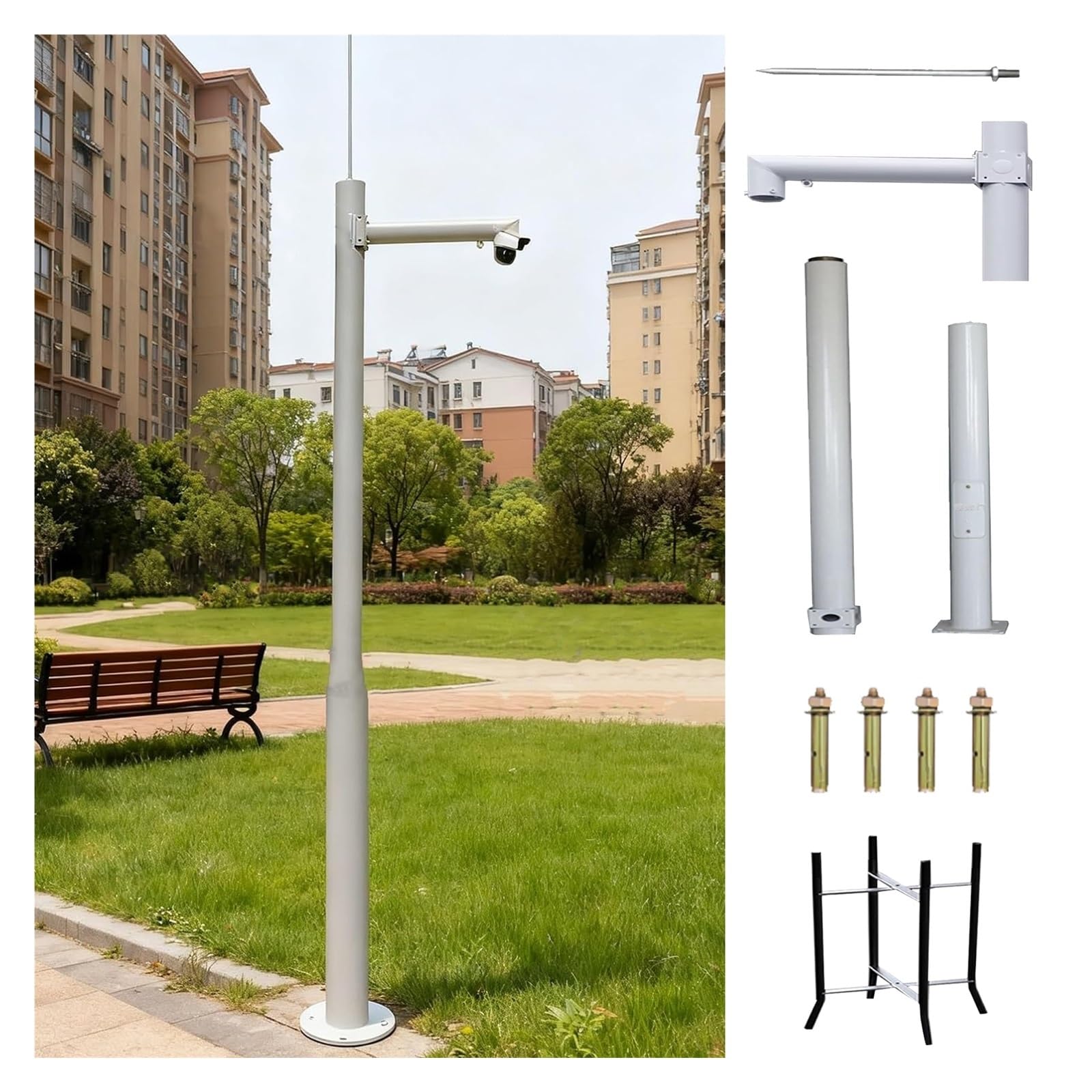 Poteau Caméra De Surveillance, Mât Caméra CCTV Acier Galvanisé