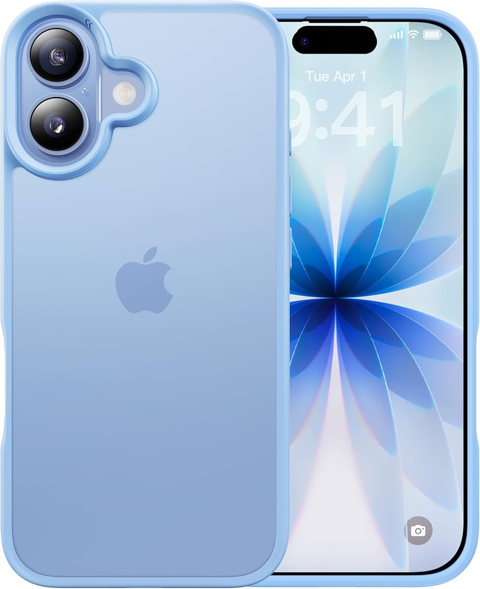 CASEKOO Armor Shockproof Designed for iPhone 17 Case [16FT Military Grade Protection] Matte Finish Protective Phone Case Anti-Fingerprint Thin Slim Hard Cover for iPhone 17 - Light Blue
