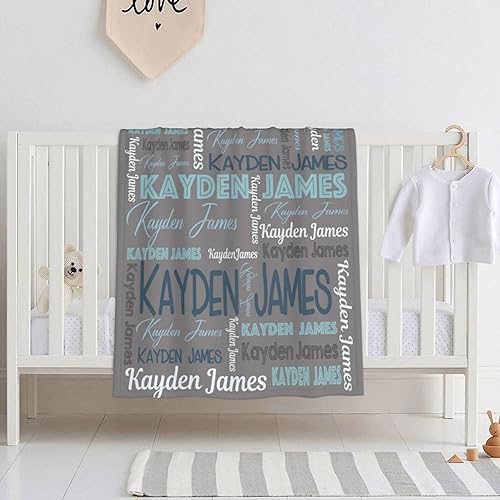 Miniatura 3 de WAJL POD Mantas de bebé personalizadas para niñas y niños, personalizadas con nombre, regalos para niños