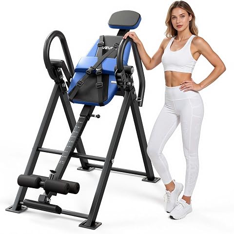 VEVOR Panca ad Inversione per Fitness, Panca di Inversione Gravitazionale Carico Max 126 kg Doppio Meccanismo di...