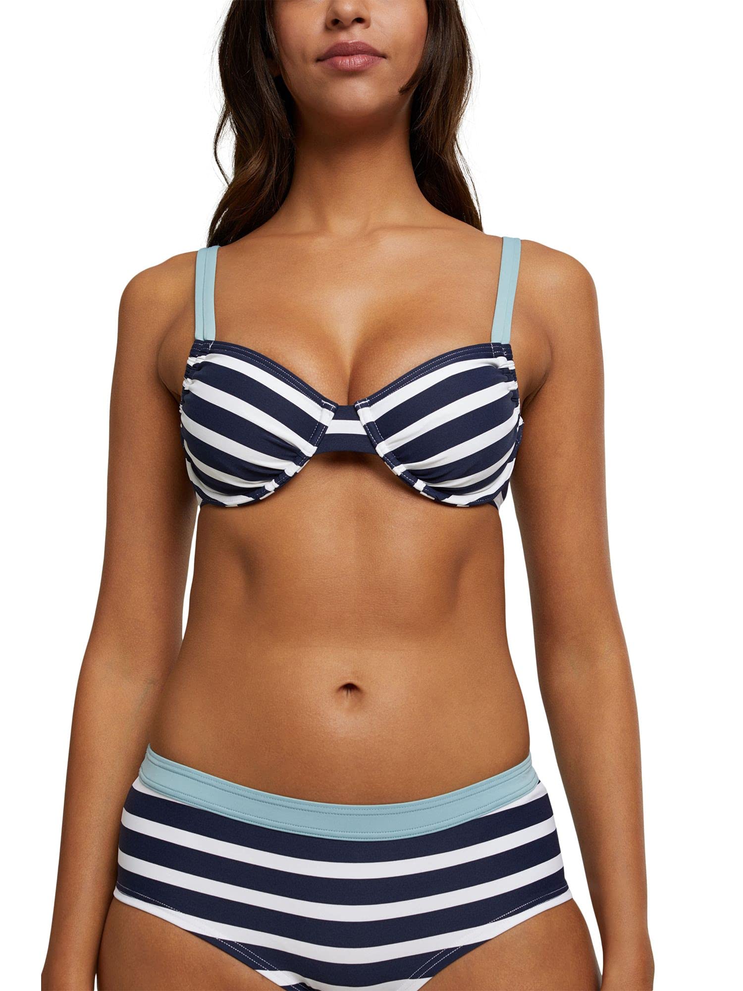 ESPRIT Recycled: Underwired top with Maritime Stripes, 401, 80C