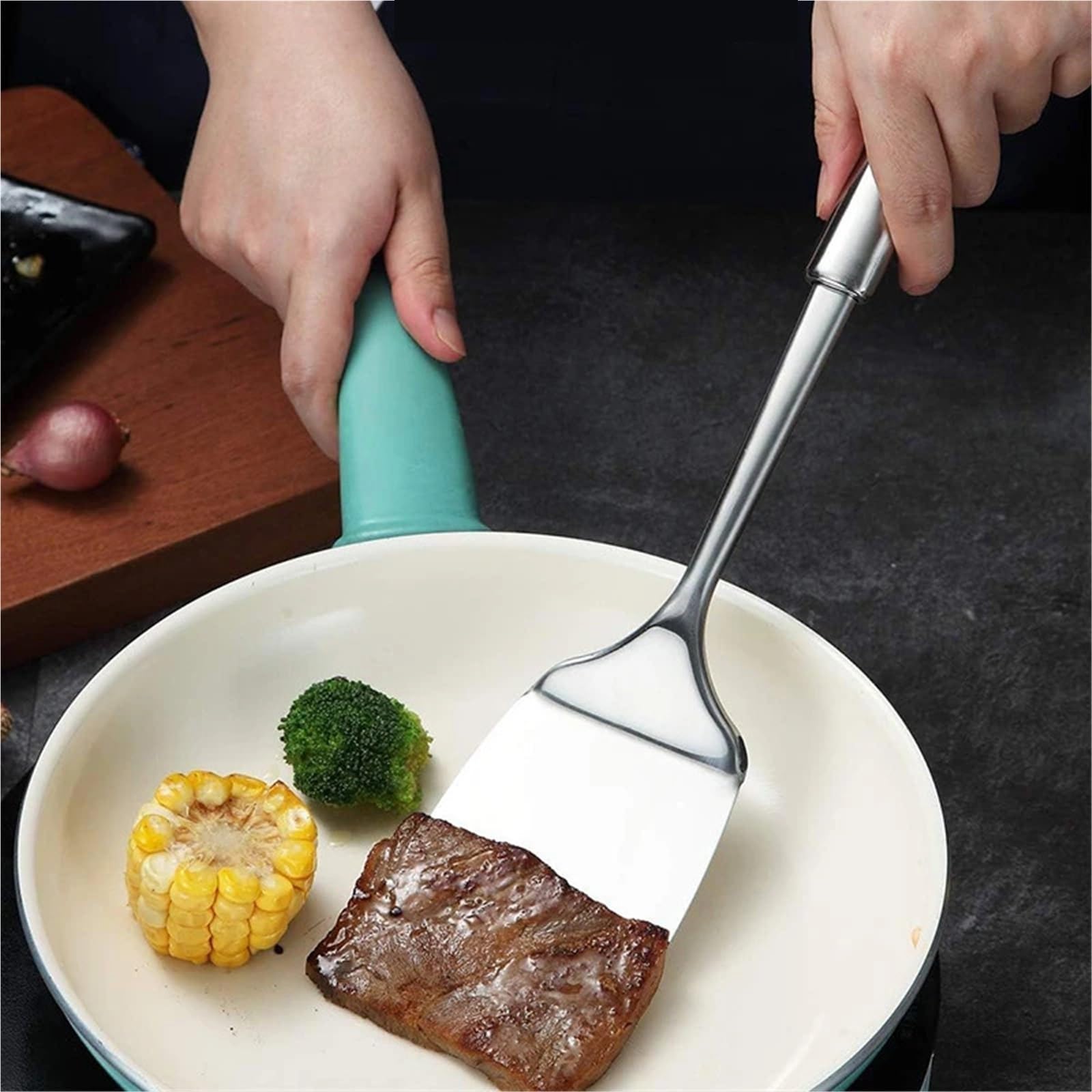 Turner sólido ranurado de acero inoxidable 4 piezas Para Cocina