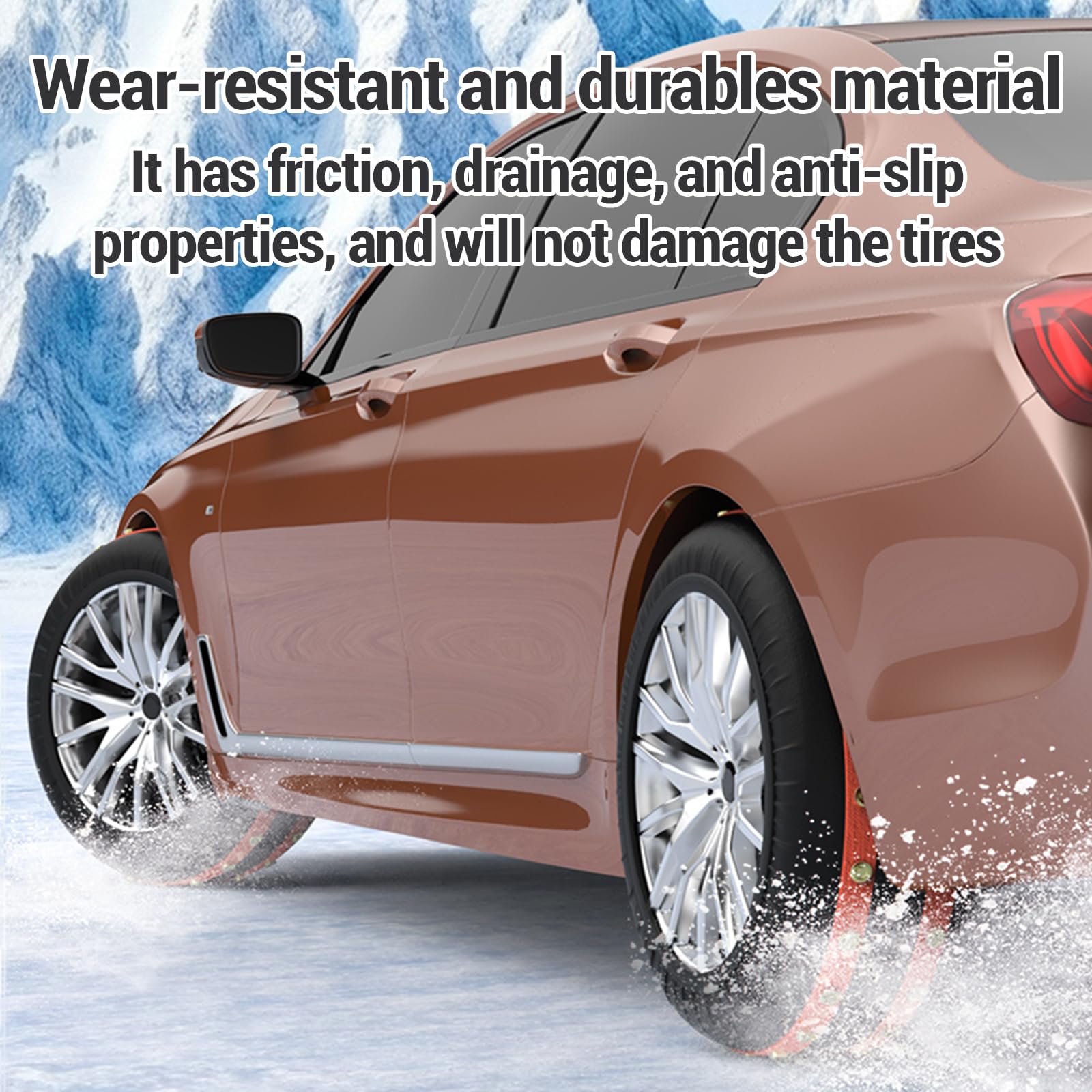 Calcetines De Nieve para Coche,Calcetines para NeumáTicos para Coche,Cadena De Nieve Textil para NeumáTicos,Reducir El Riesgo,para VehíCulos De Uso Diario