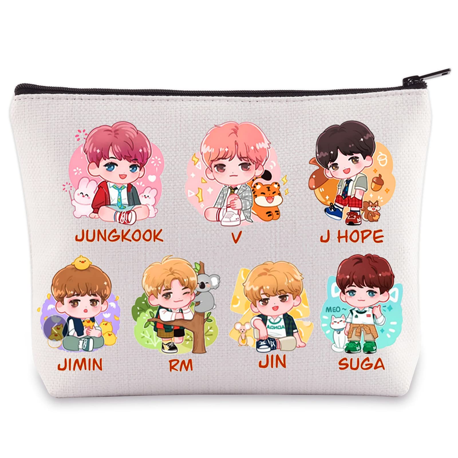K-Pop Group Army Cosmetic Makeup Bag K-Pop Band Fans Gifts Korean Music Group Zipper Pouch Bag K-Pop Merchandise (JUNGKOOK)