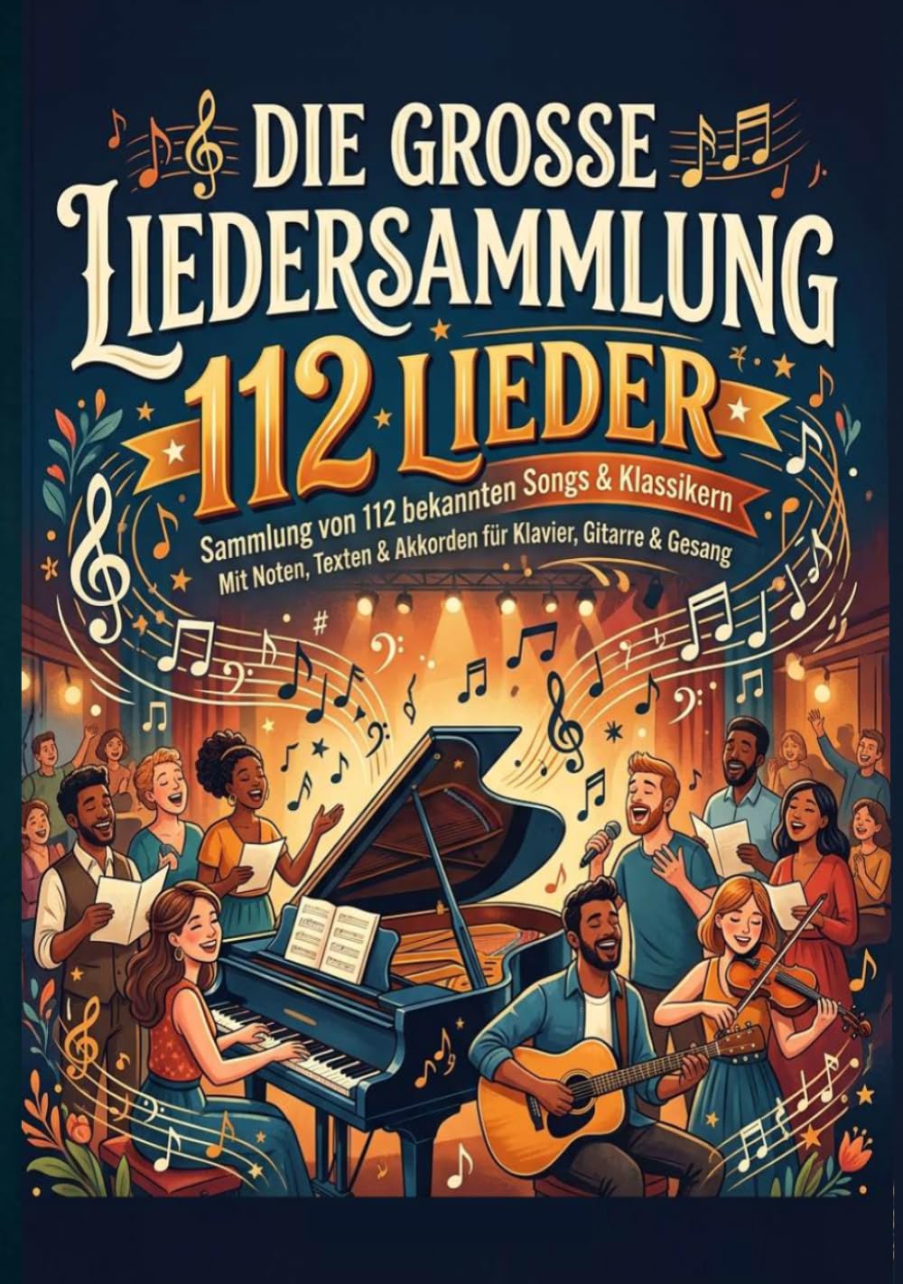 Die grosse Liedersammlung 112 Lieder: Sammlung von 112 bekannten Songs & Klassikern mit Noten, Texten & Akkorden für Klavier, Gitarre & Gesang