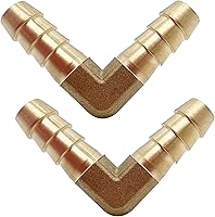 Vista 4 de 2 piezas de latón manguera de 5/16" x 5/16" púas 90 grados codo conector L ángulo recto por CX WONDERLAND