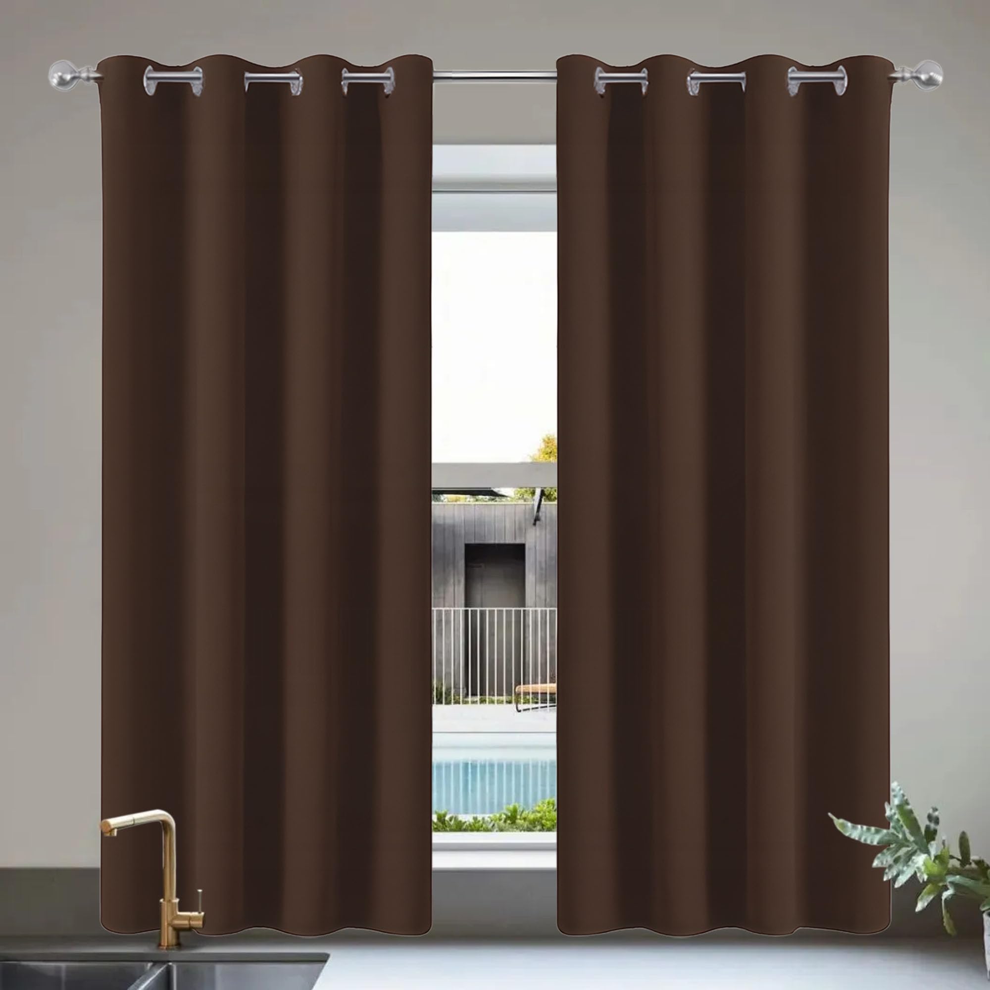 Rideaux opaques 250x285 cm thermiques et isolants pour salon et chambre