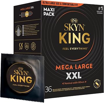 SKYN King Mega XXL Pack of 36 Extra-Large Latex Free Condoms