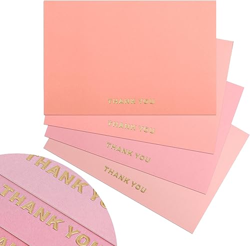 DuYing - Paquete de 50 tarjetas de agradecimiento en blanco con sobres a granel, tarjetas de notas y sobres en blanco, tarjetas de felicitación de