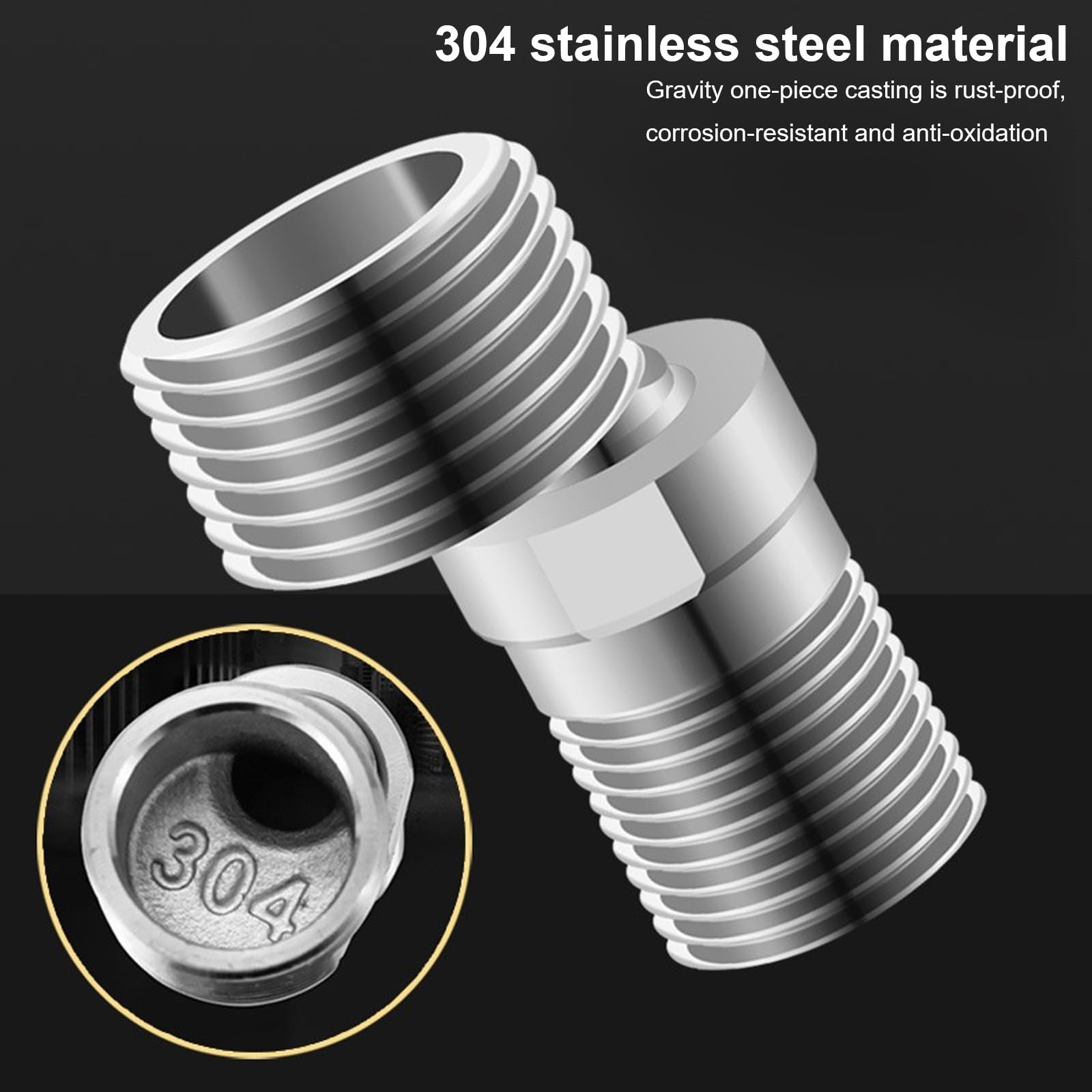 2er Set 360° Drehbare S-Anschlüsse Aus Edelstahl – Teleskopierbar 5,5–7,8 Cm, Inkl. Inbusschlüssel & Dichtband, Für Dusche & Küche
