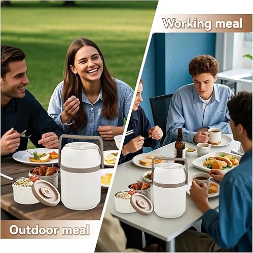 Miniatura 7 de Contenedor de comida caliente Bento de 51 onzas con aislamiento al vacío para adultos de boca ancha para sopa y comida caliente con mantenimiento