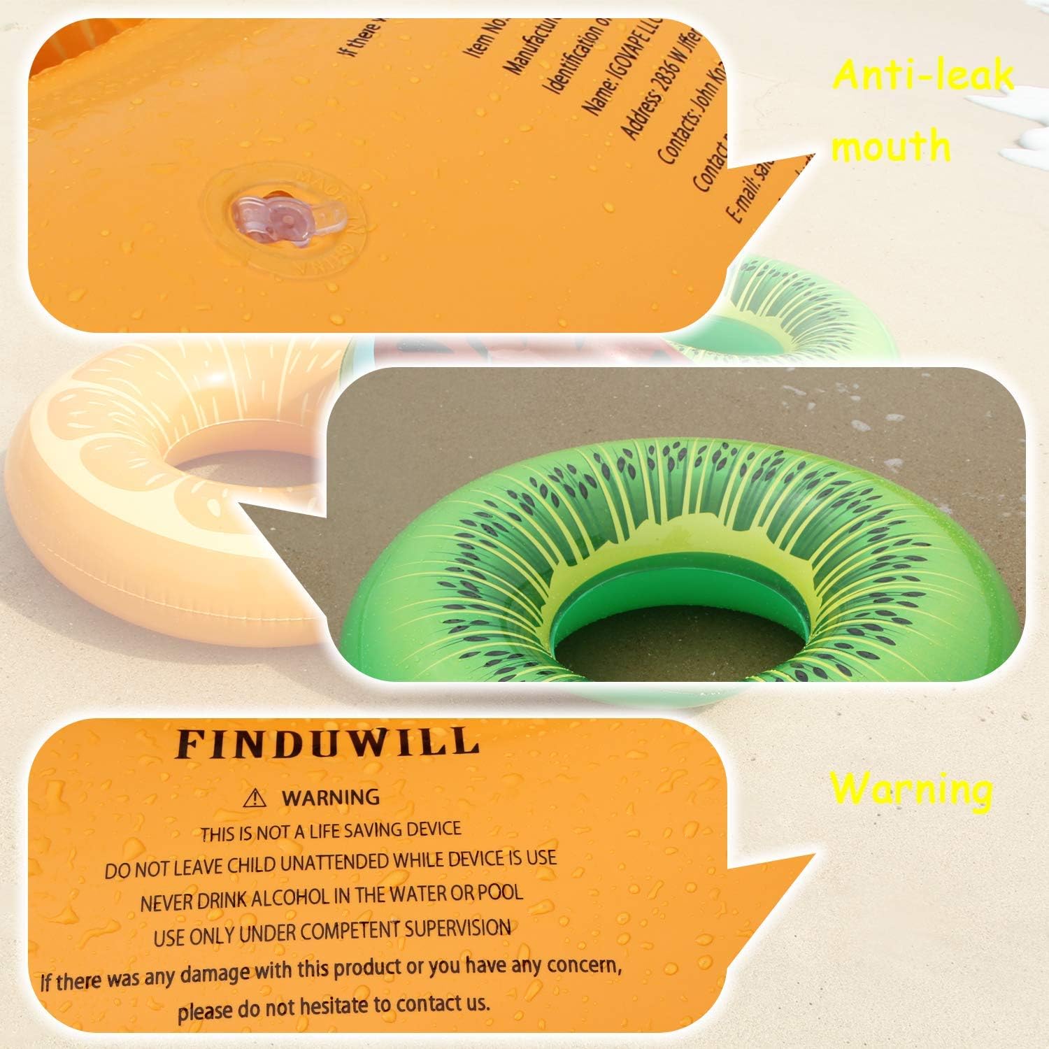 FindUWill Inflatable Pool Floats Swim Tubes Rings(3 Pack), Beach Swimming Toys for Kids Adults raft floaties Toddlers : Toys & Games
