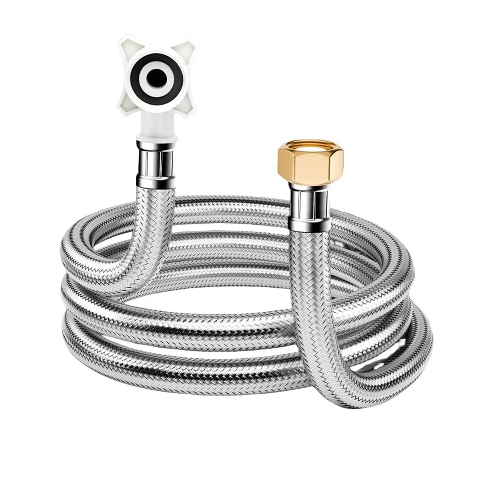 Tubo de entrada de agua for lavadora completamente automática, manguera de extensión alargada, tope de tubo de entrada de agua de acero inoxidable grueso(K)