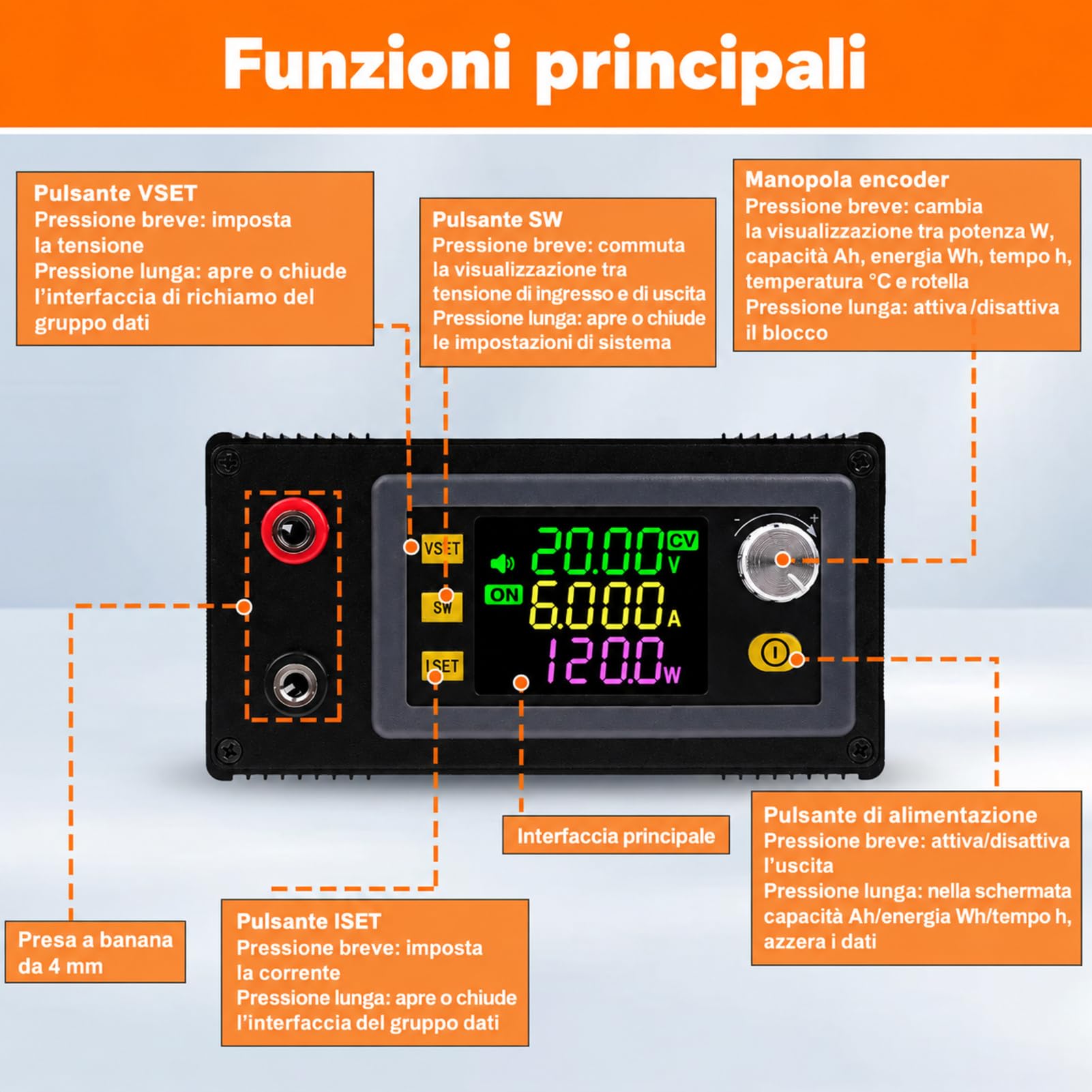 Regolatore di tensione 12V Converter Step Up Down convertitore DC 6-36V to DC 0-36V 150W 7A modulo di carica solare regolatore di tensione (prodotto finito XY-SK150)