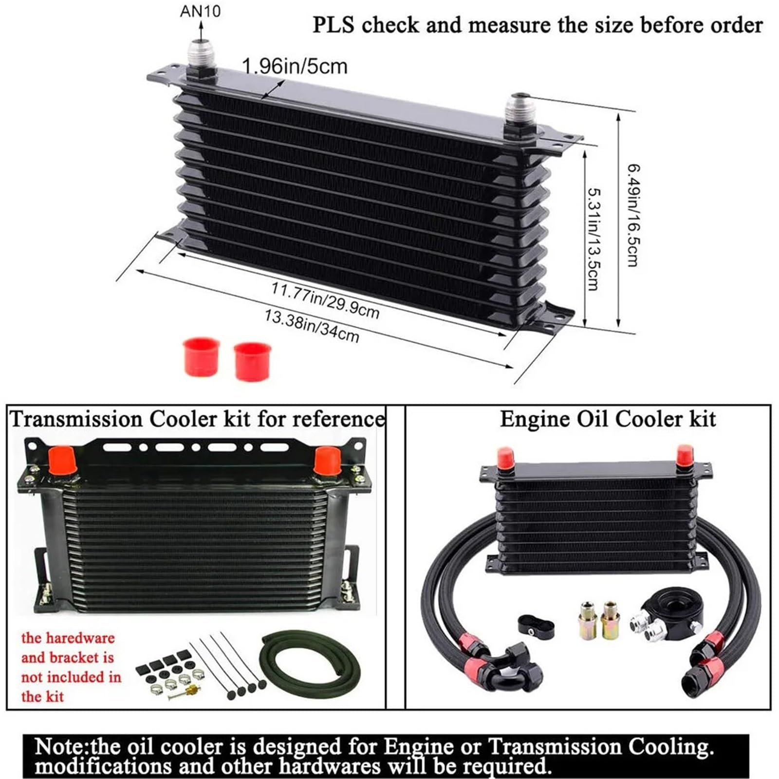Filtro de Habitáculo Antipolen Adaptador Tipo Sándwich Para Enfriador De Aceite AN10 Universal De 10 Filas Para Coche, Manguera Trenzada De Acero Inoxidable AN10 Filtro de aire