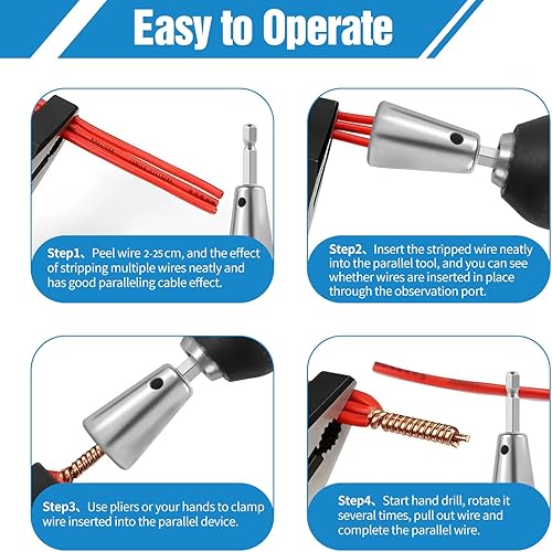 Miniatura 7 de Herramienta de torsión de alambre para taladro, actualizaciones 2025 para taladro, herramienta de electricistas profesionales, vástago hexagonal de