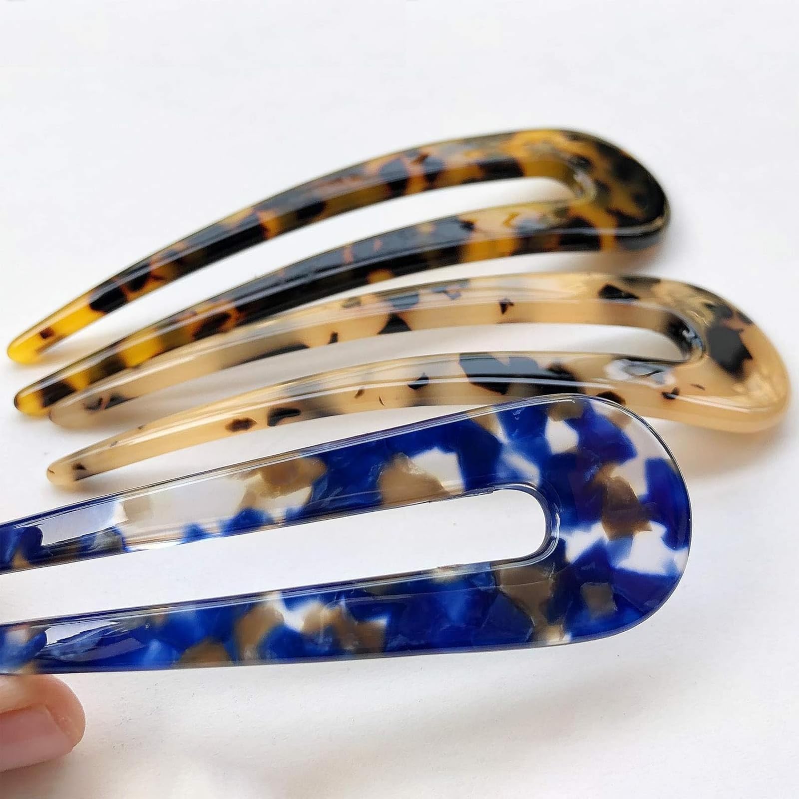3 Pcs French Hair Pin, French Twist U Shaped Hair Pin, 2 Prong Updo Chignon Clip, Tortoiseshell Twist Fork - Image 3