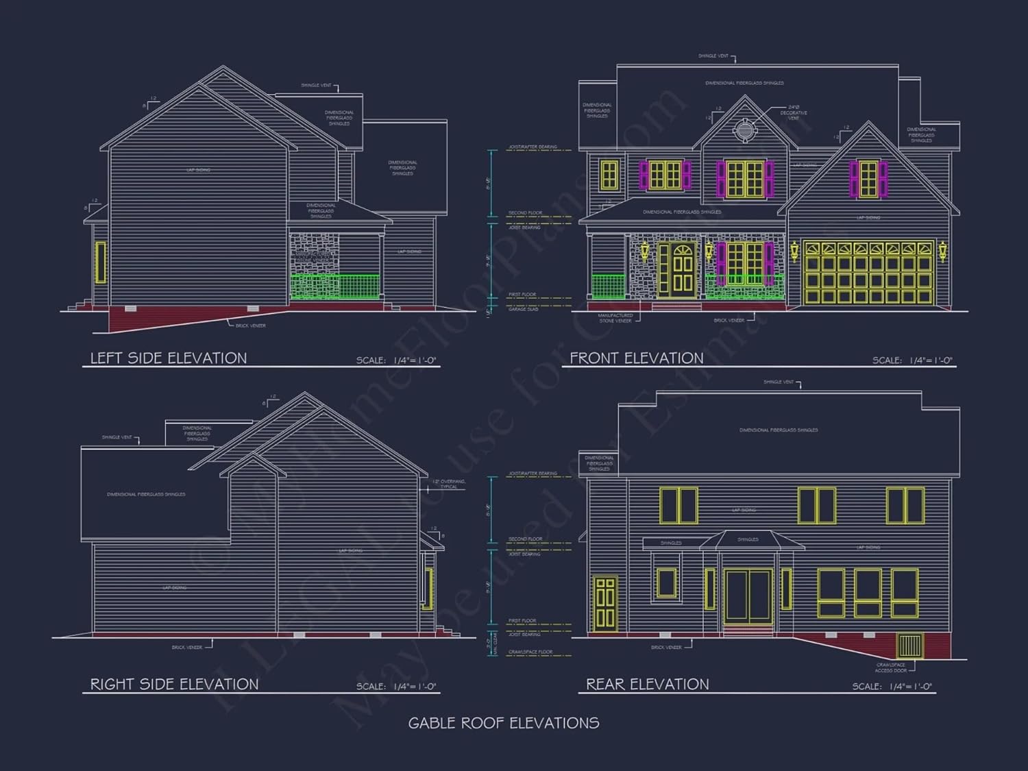 19-1455 HOUSE PLAN - Beautiful House Floor Plan with CAD Designs and Architecture