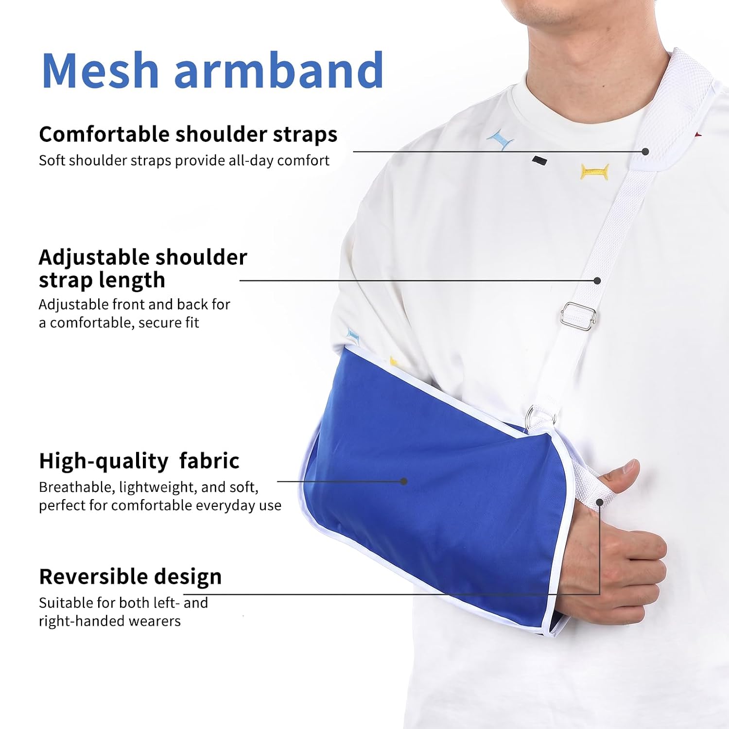 Arm Sling, Shoulder Immobilizer Lightweight & Breathable Medical Sling for Shoulder Injury, Shoulders, Elbow, Wrist Injury, Versatile Arm Support