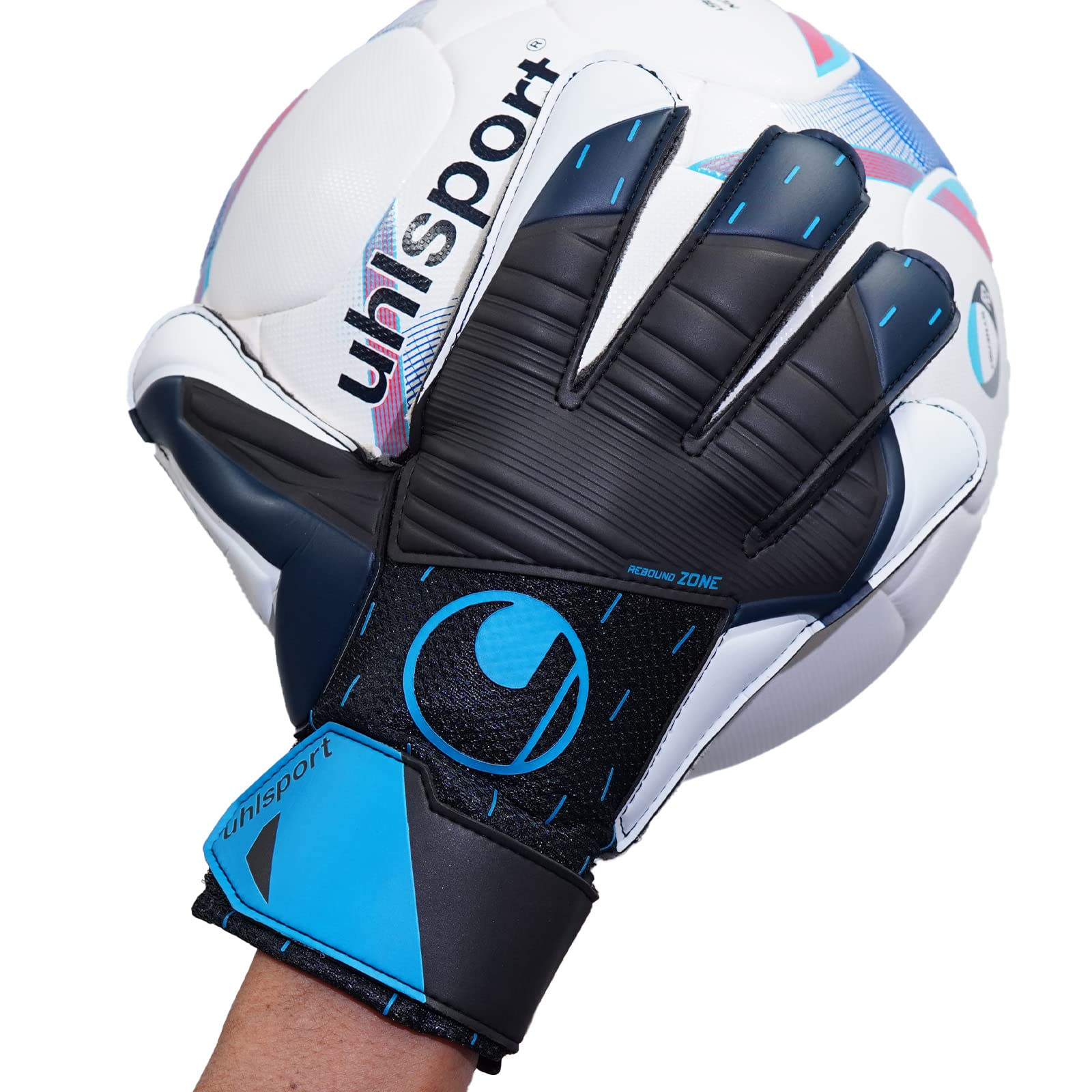 Luva de Goleiro Uhlsport Speed Contact Starter Soft Azul Tamanho