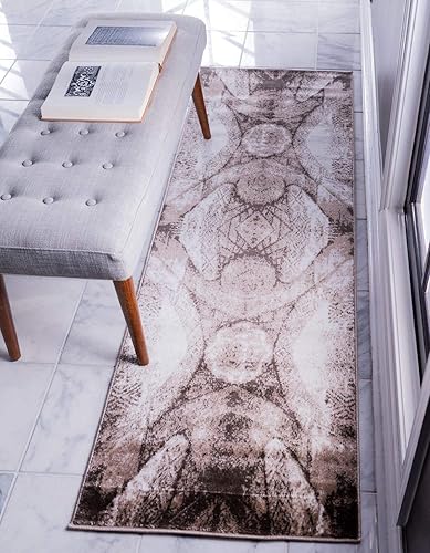 Miniatura 1 de Unique Loom Sofia Collection Albert - Alfombra de área (3' 3" x 19' 8", marrón  marfil)