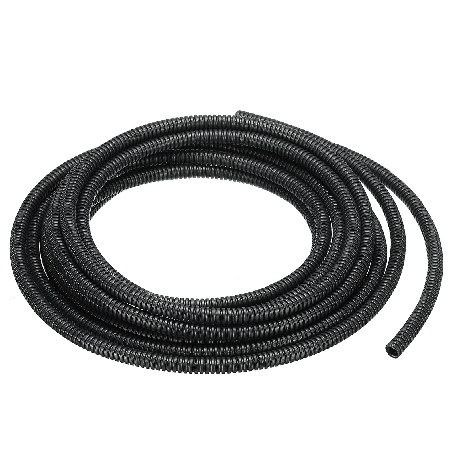 DMiotech 7mmx5mmx4.2m Plastic Non-Split Corrugated Tubing Indoor Outdoor Cord Management for Wrap Tidy Office Garden — image 1