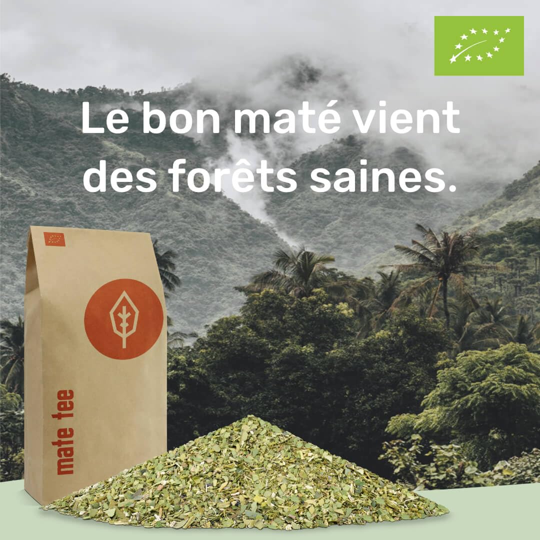 Yerba Maté Bio 1kg ● Feuilles Pures ● Maté Vert Non Fumé ● L’Original ● Sans Tiges ni Poudre ● Cultivé Traditionnellement