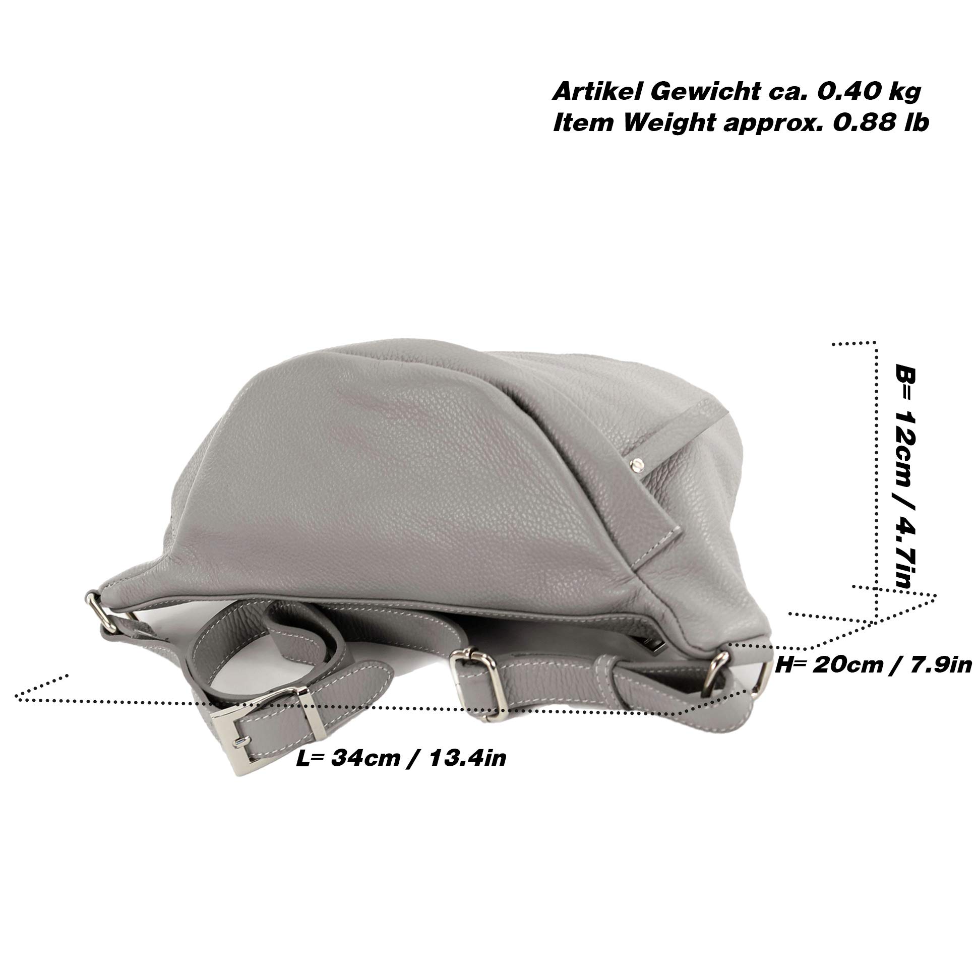 modamoda de T77 Damen Leder Hüfttasche Bauchtasche Crossover Medium Handmade in Italy